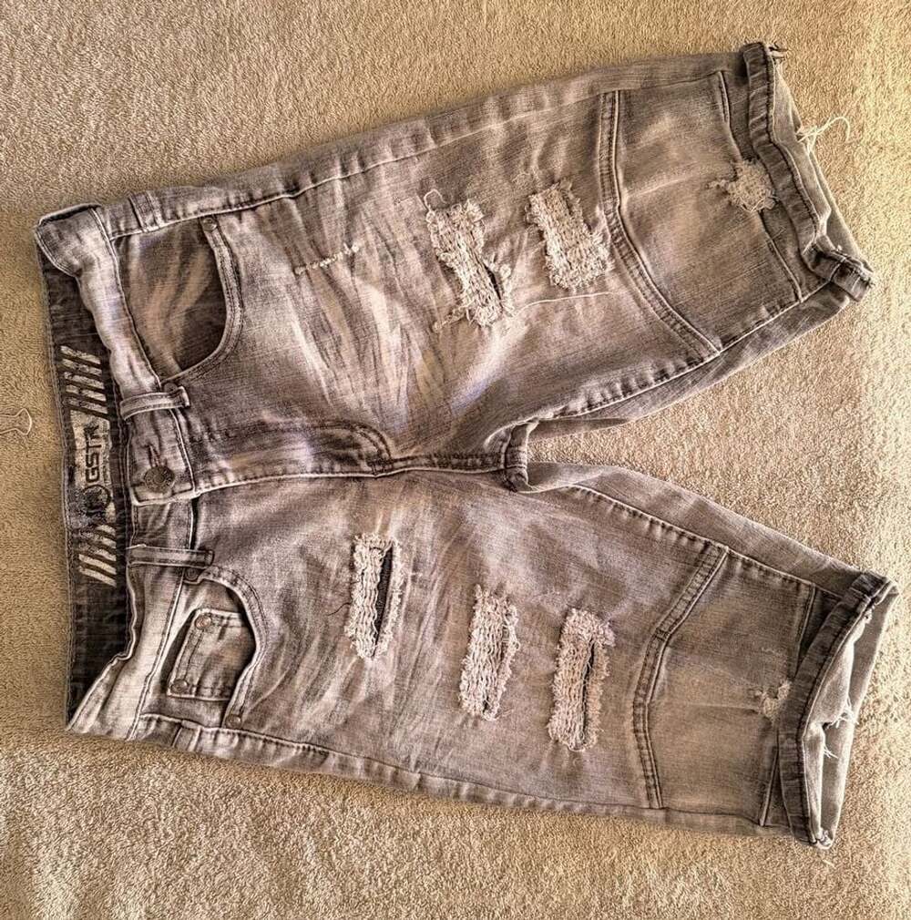 G-Star RAW Distressed Gray Denim Shorts Size 30
